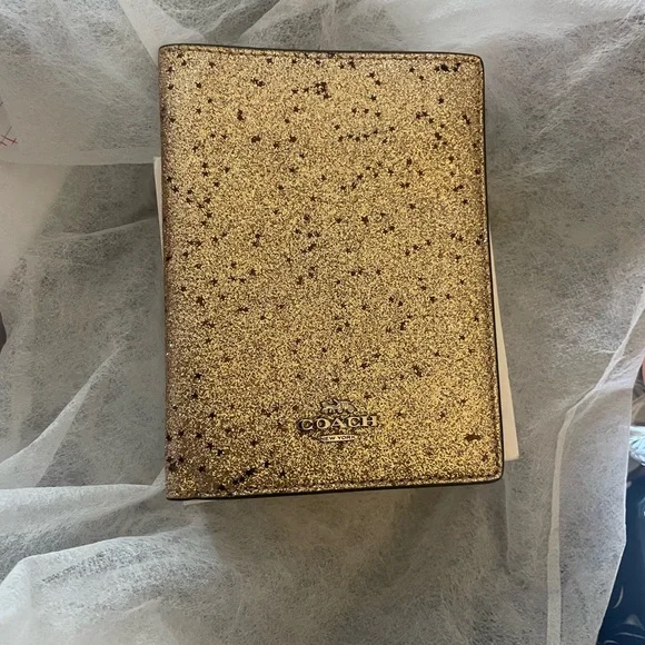 Coach Gold Starry Glitter Passport Cover - Picture 2 of 5
